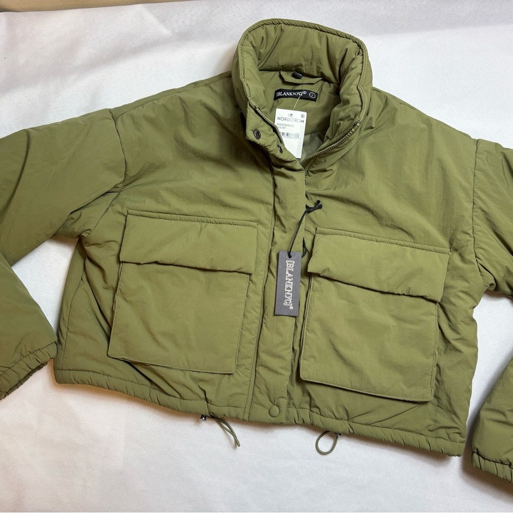 BLANKNYC Cropped Nylon Puffer Jacket NWT’s